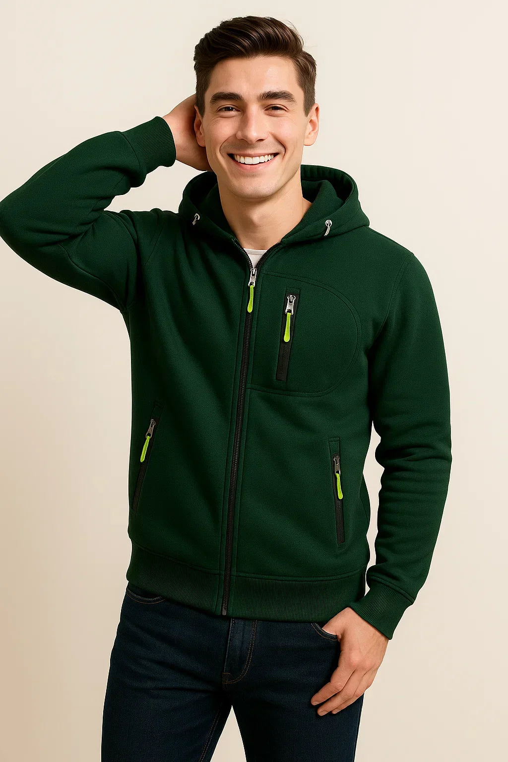 Herren Freizeitjacke Kapuze Taschen Modern Sportlich