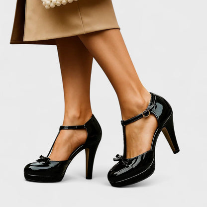 Damen High Heels Plateau Schuhe mit Riemen