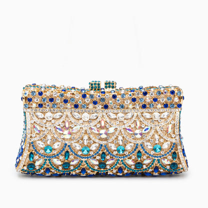 Goldene Clutch mit Kristallen und Strass - BerlinGlamour