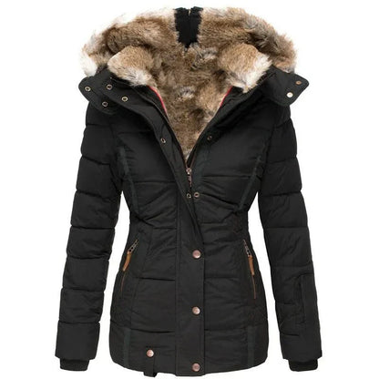 Damen Winterjacke Warm Stilvoll Schwarz - BerlinGlamour