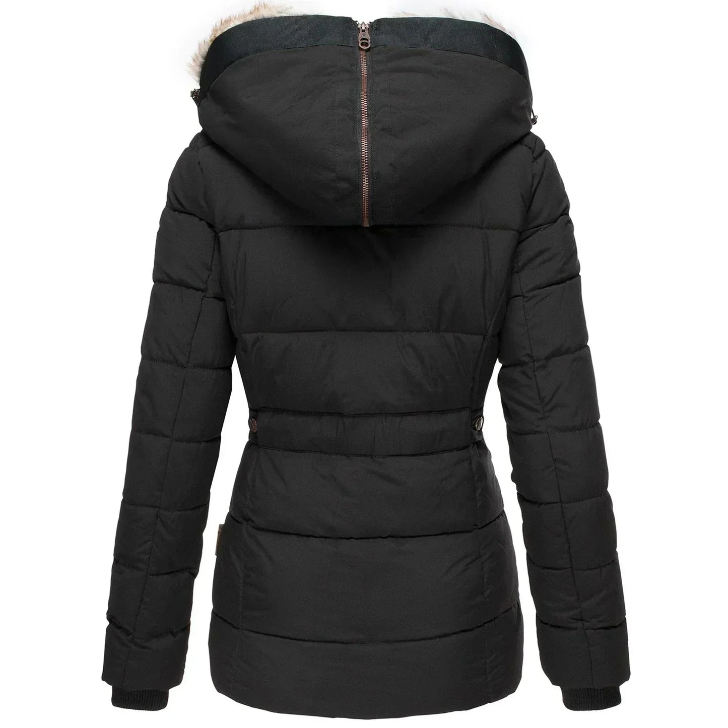 Damen Winterjacke Weich Kunstpelz Kapuze Warm