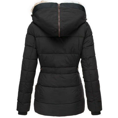 Damen Winterjacke Weich Kunstpelz Kapuze Warm