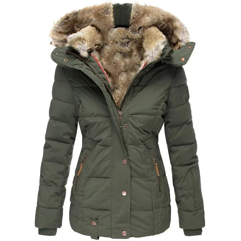 Warme Winterjacke Abnehmbarer Kapuze Weiches Futter