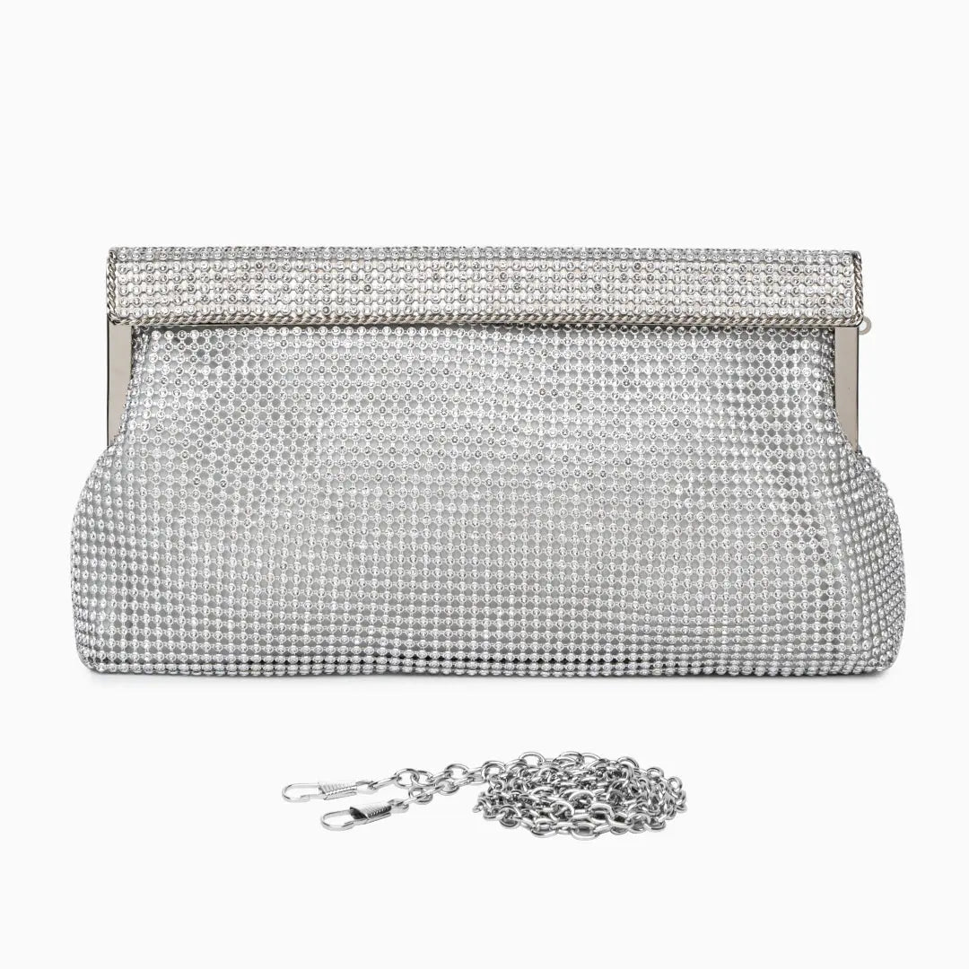 Elegante Clutch Abendtasche Gold Damen mit Kristallen