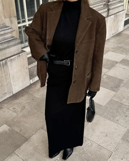 Damen Übergangsjacke Wildleder Optik Chic