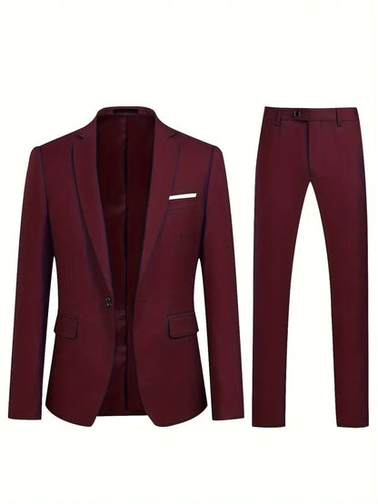 Herrenanzug Zweiteiler Klassisch Business Blazer Hose