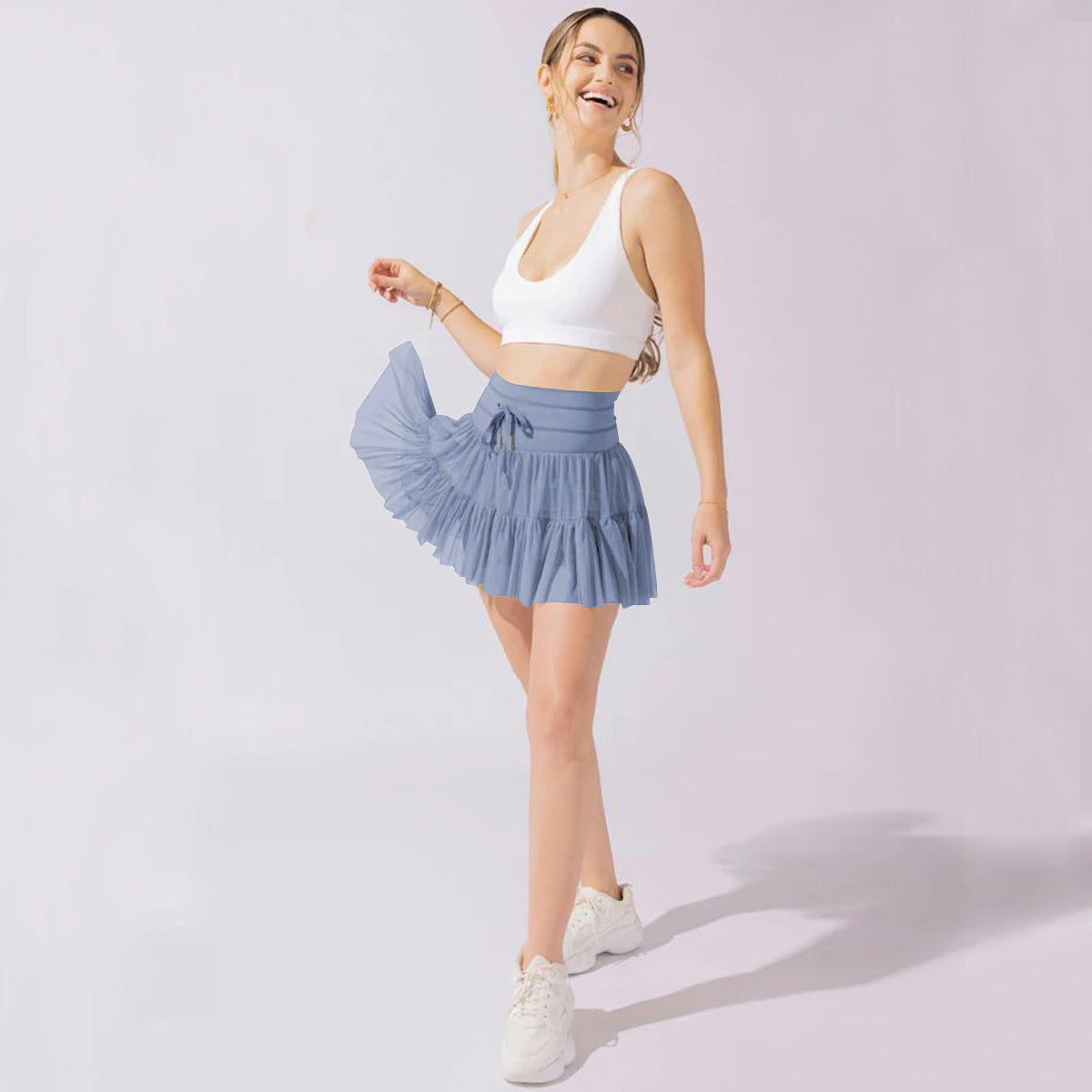 Kurzer Minirock Mit Sicherheitsshorts Hoch Taille