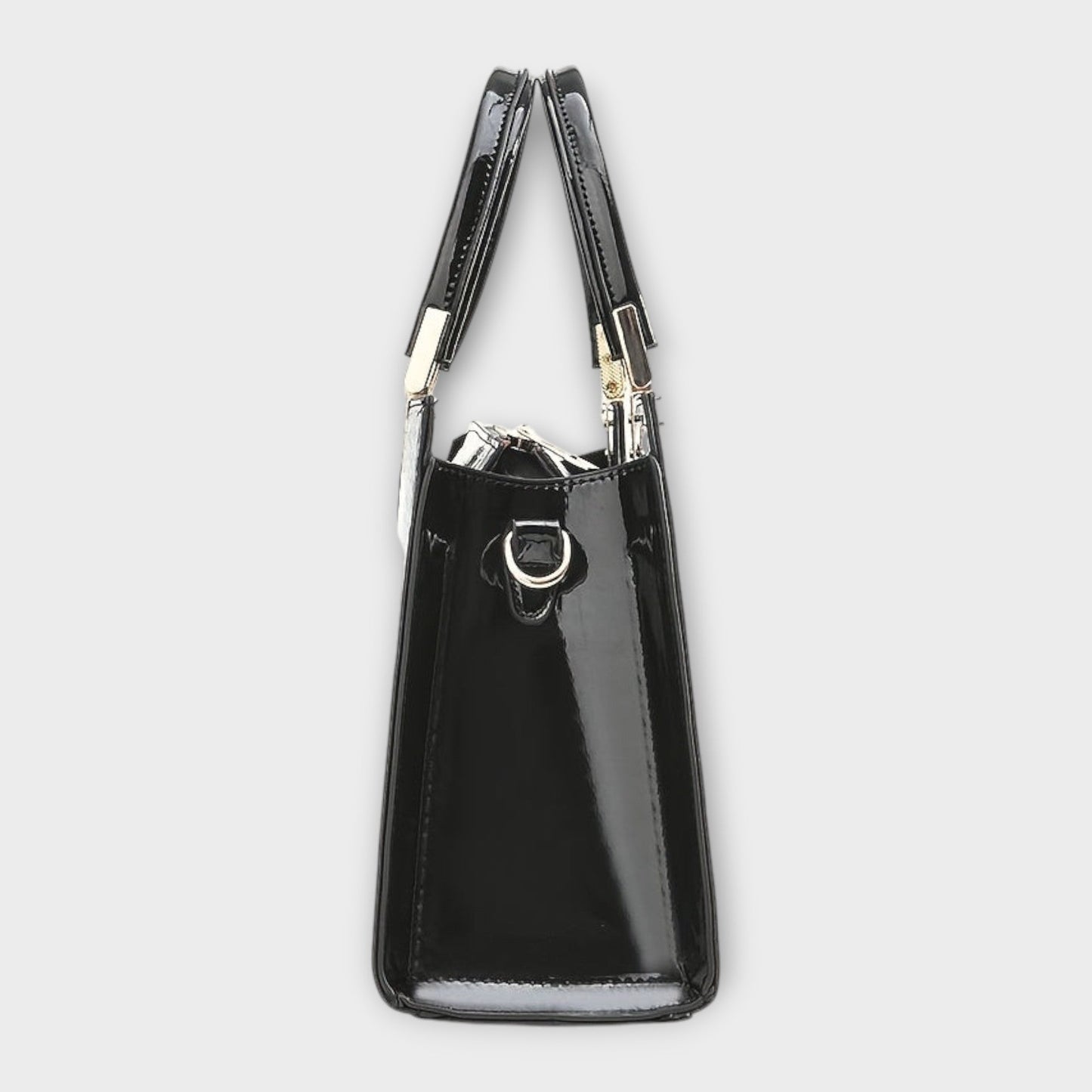 Elegante Damen Handtasche Klassisch Leder Schwarz