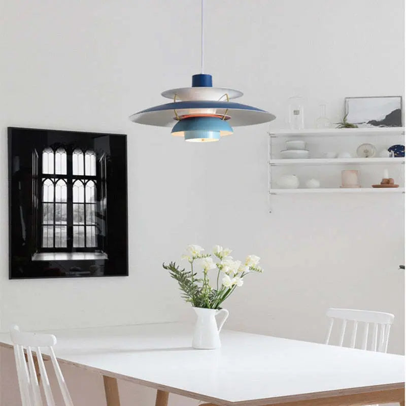 MaxMosaic | Moderne Schatten LED Hängelampe Buntes Metall Wohn/Schlafzimmer/Esszimmer Zendoo.de