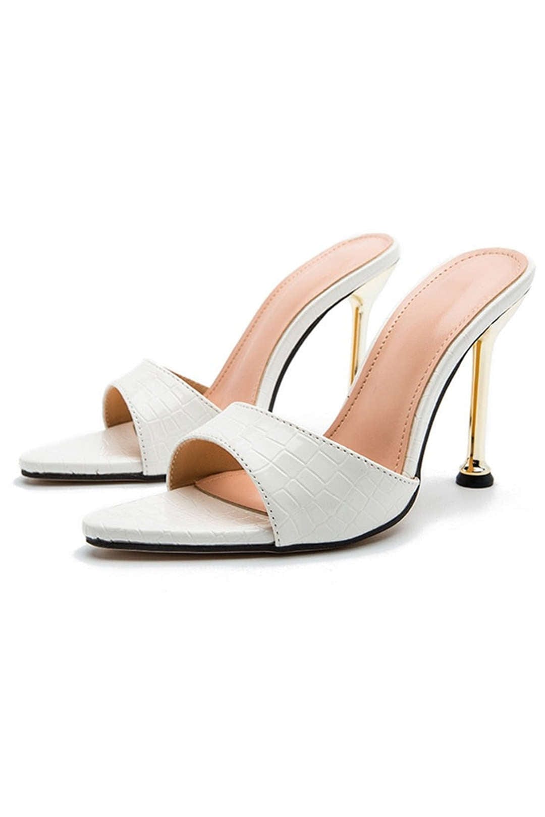 Schwarze Luxus Mule High Heels Elegant