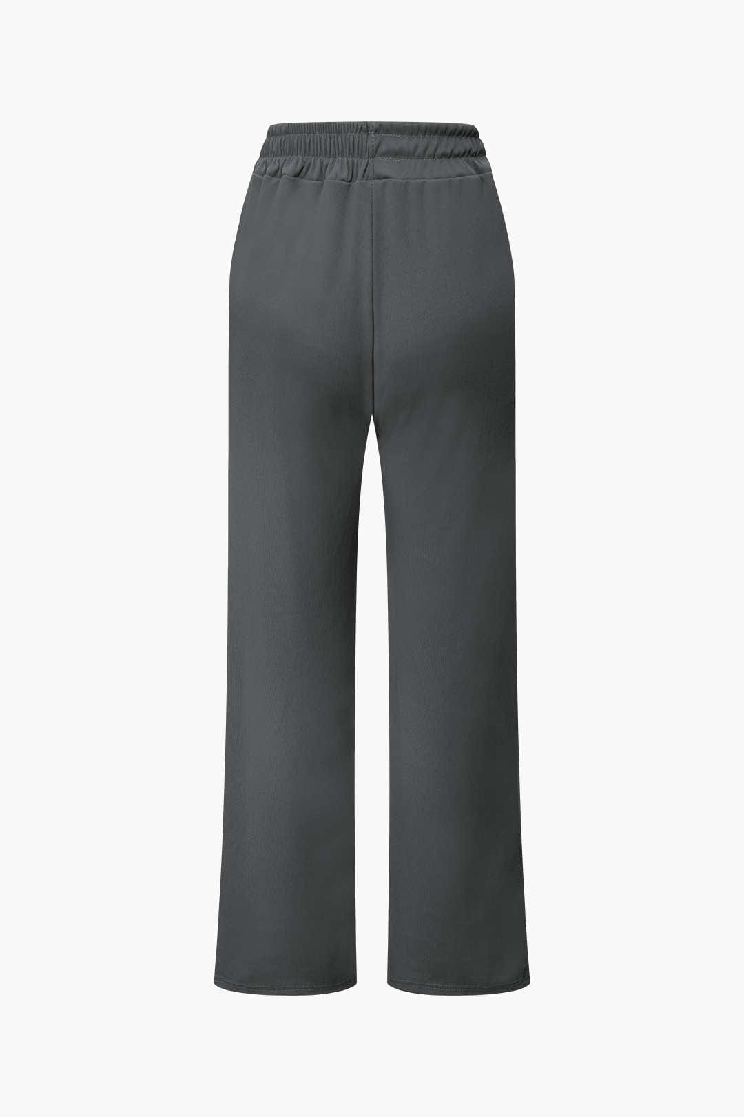 Elegantes Damen Zweiteiler Set Asymmetrisch mit Weiten Hosen