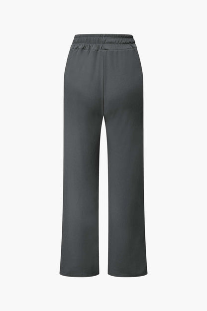 Elegantes Damen Zweiteiler Set Asymmetrisch mit Weiten Hosen