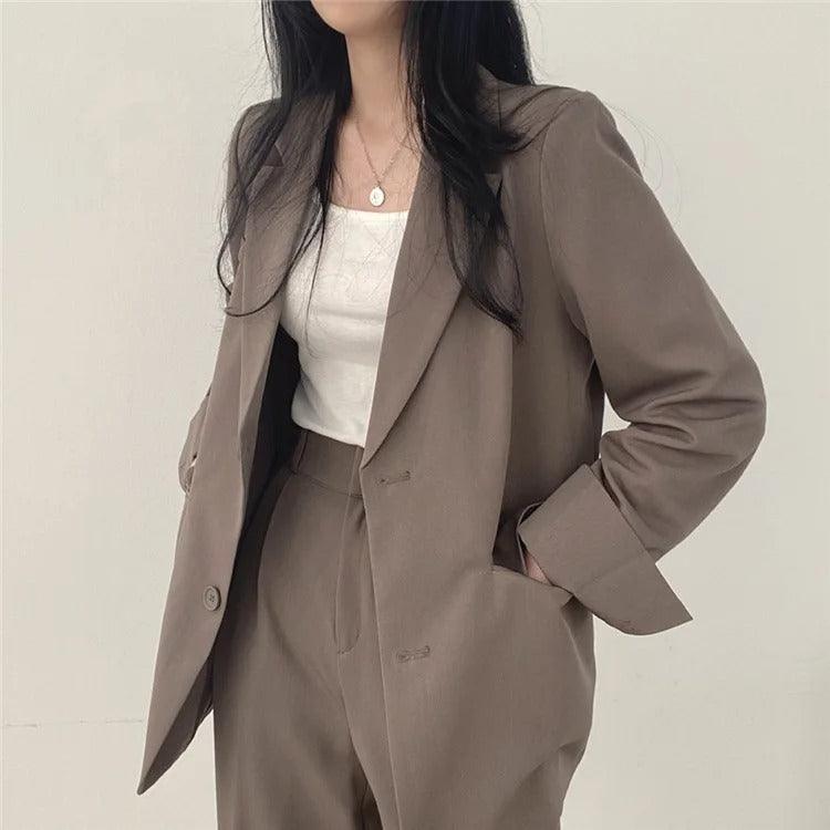 Damen Anzug Set Maßgeschneidert Langblazer Elegant