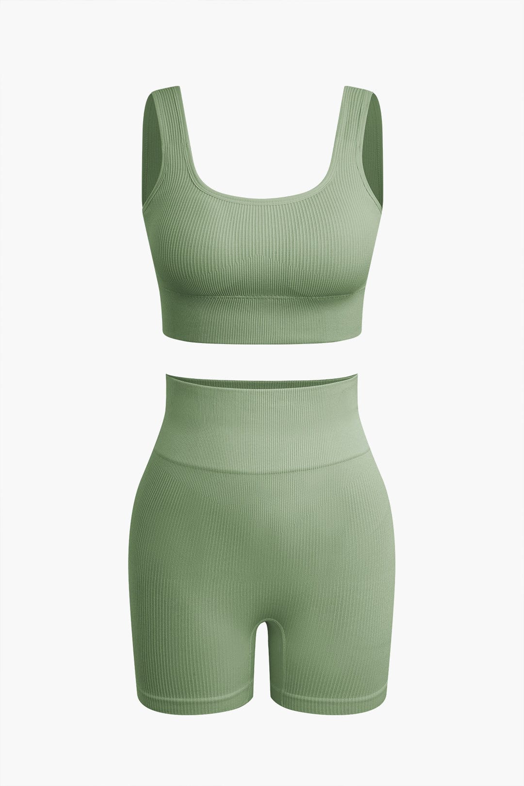 Sport-Set Damen Nahtlos Crop-Top Yoga-Shorts
