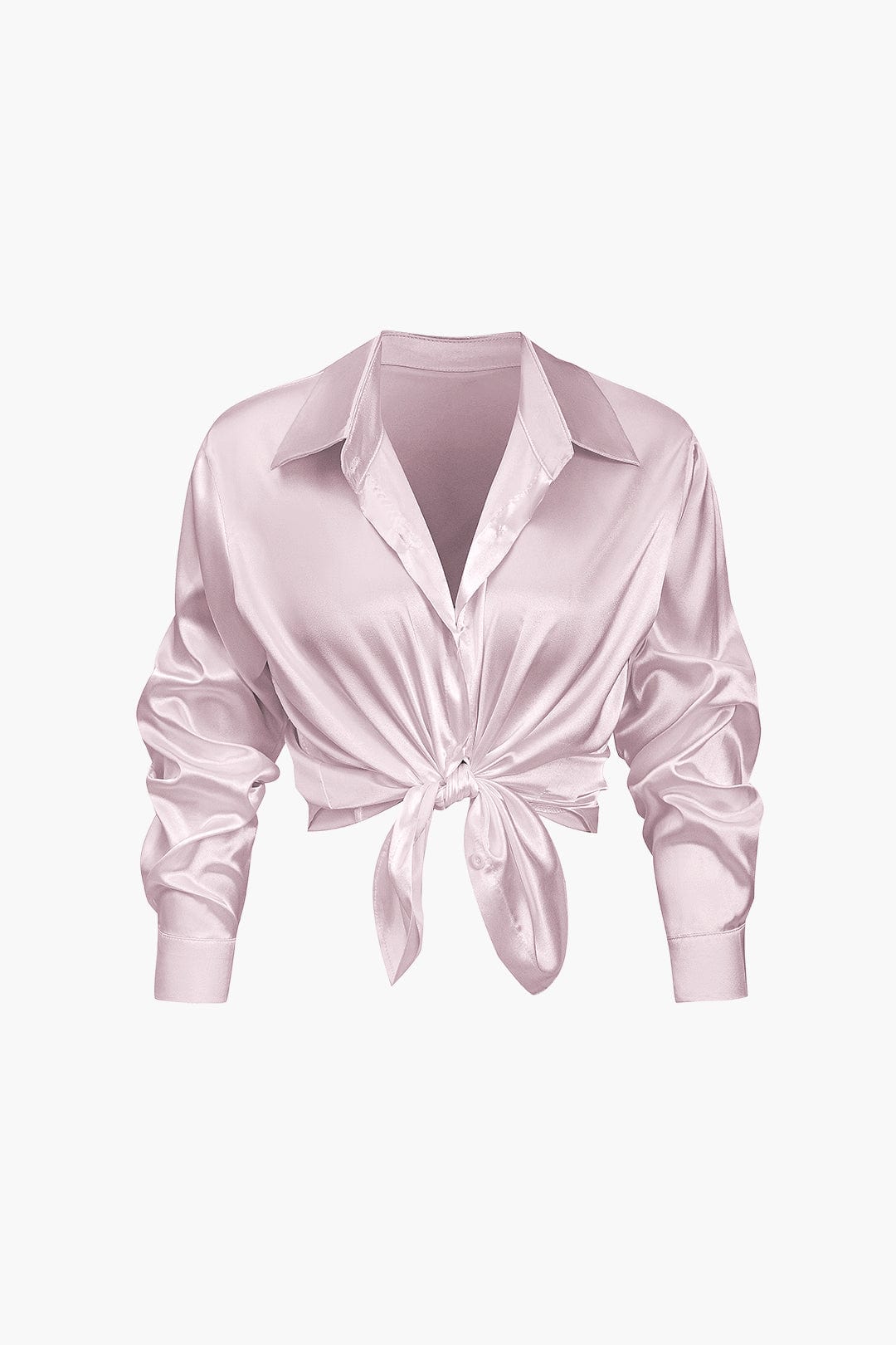 Elegante Bluse Langarm Seiden-Satin Damenbluse