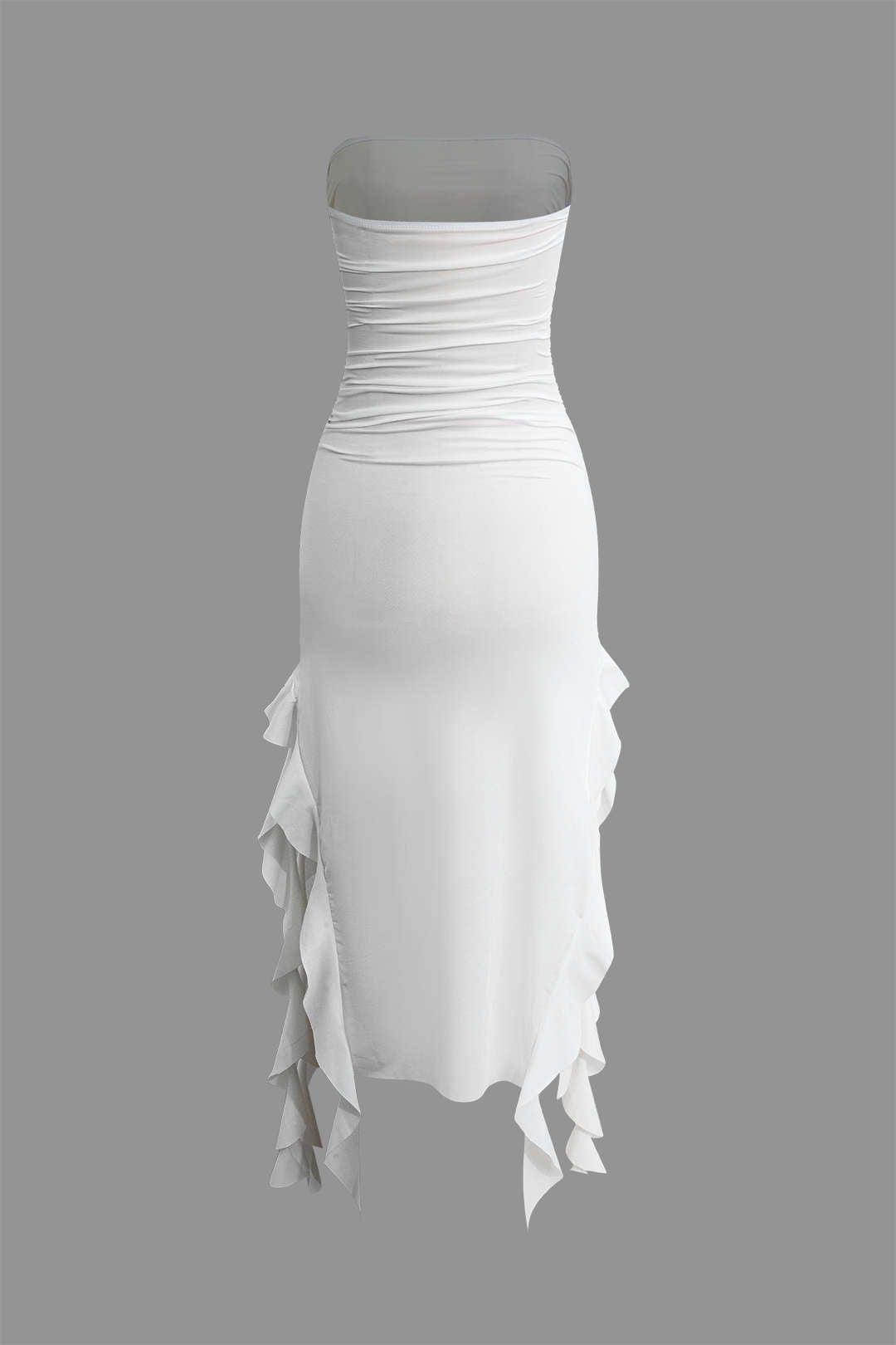 Elegantes Maxikleid mit Volant und Rüschen