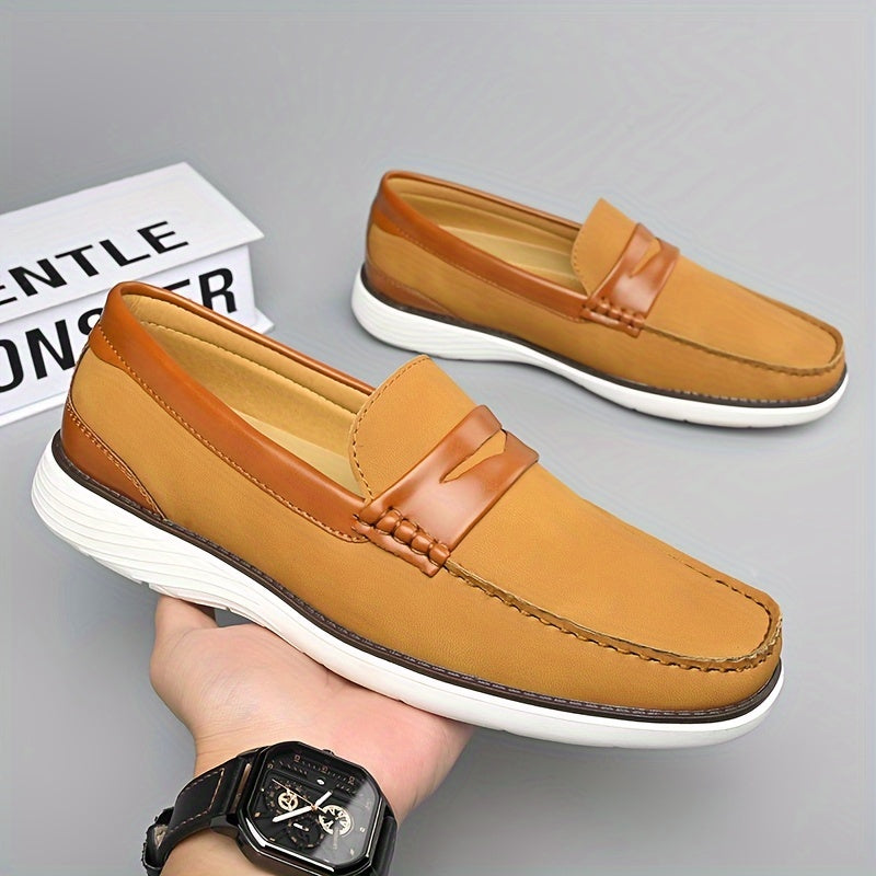 Elegante Herren Loafers Leder Schwarz Modern