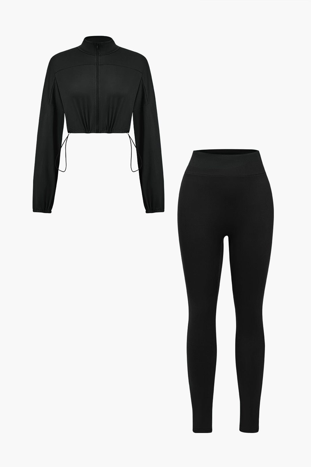 Sportliches Zweiteiler Set Cropped Jacke Leggings - BerlinGlamour