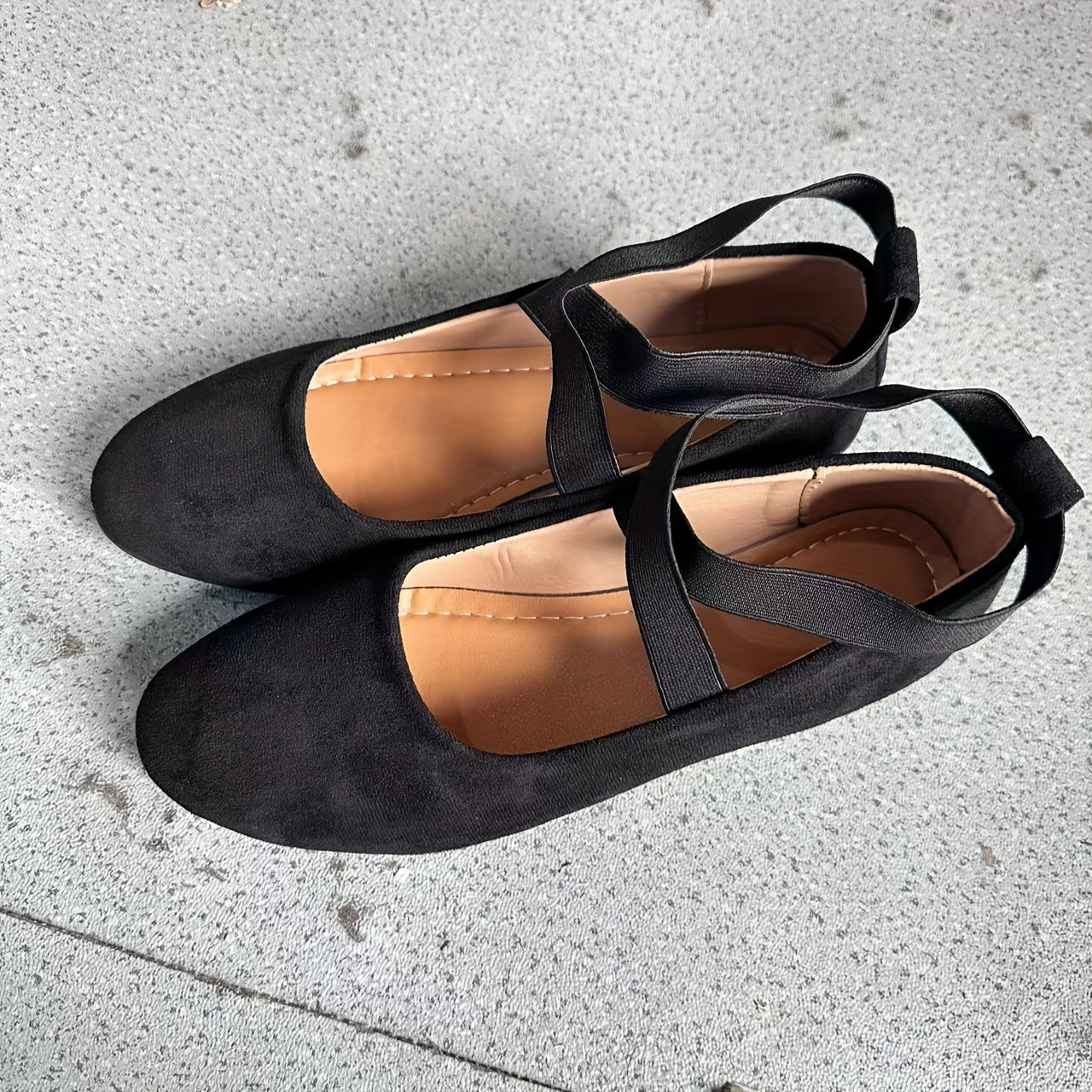 Damen Ballerinas Atmungsaktiv Samt Bequem