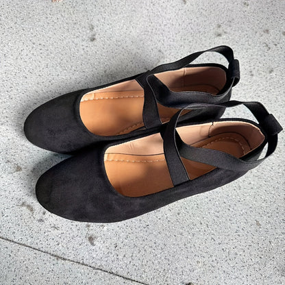 Damen Ballerinas Atmungsaktiv Samt Bequem