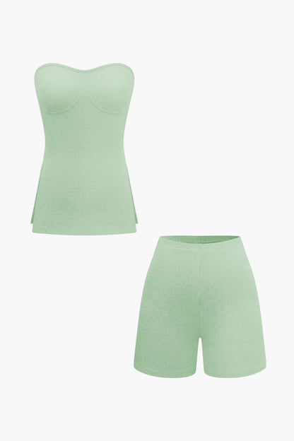 Elegantes Zweiteiler Set mit Bustier Top und Shorts Damen