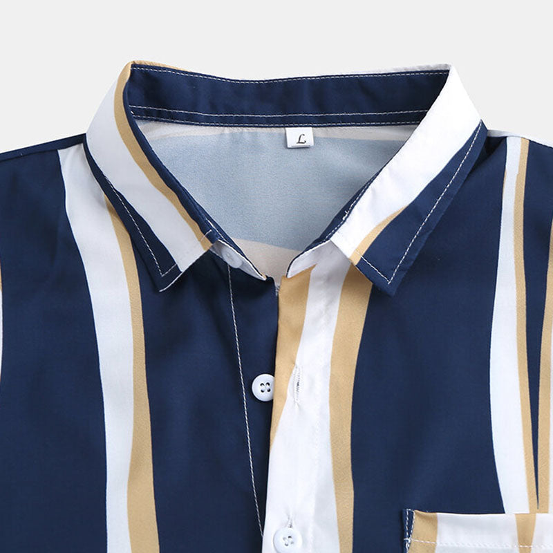 Herren Polo Shirt Gestreift Klassisch Modern