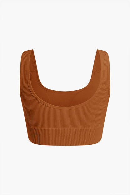 Sport-Set Damen Nahtlos Crop-Top Yoga-Shorts