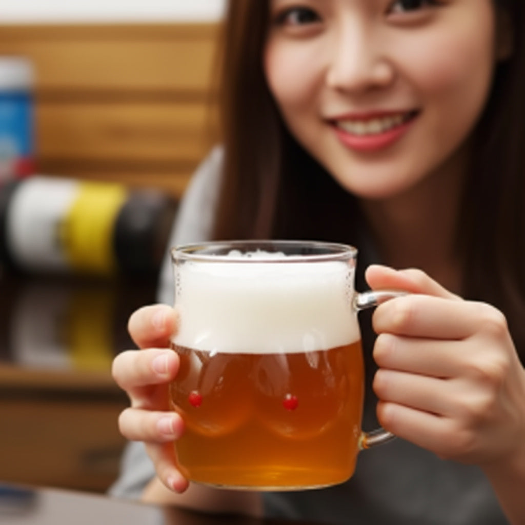 Lustige Tasse Doppelwandig Glas Form Chesty Design