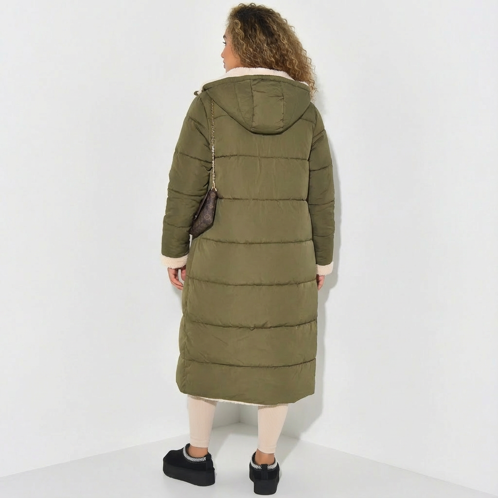 Wendbare Damenjacke Lang Teddyfutter Modern