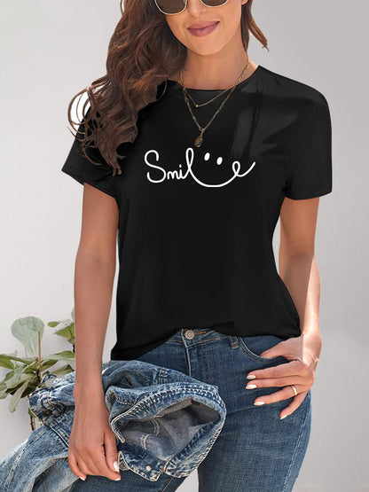 Kurzarm T-Shirt Frauen Rundhals Modern
