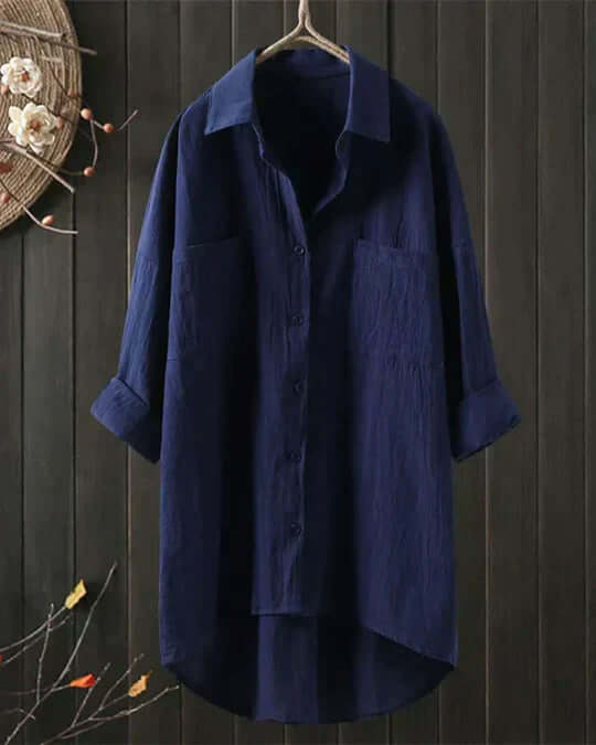 Weiße Leinenbluse Damen Elegant Sommer