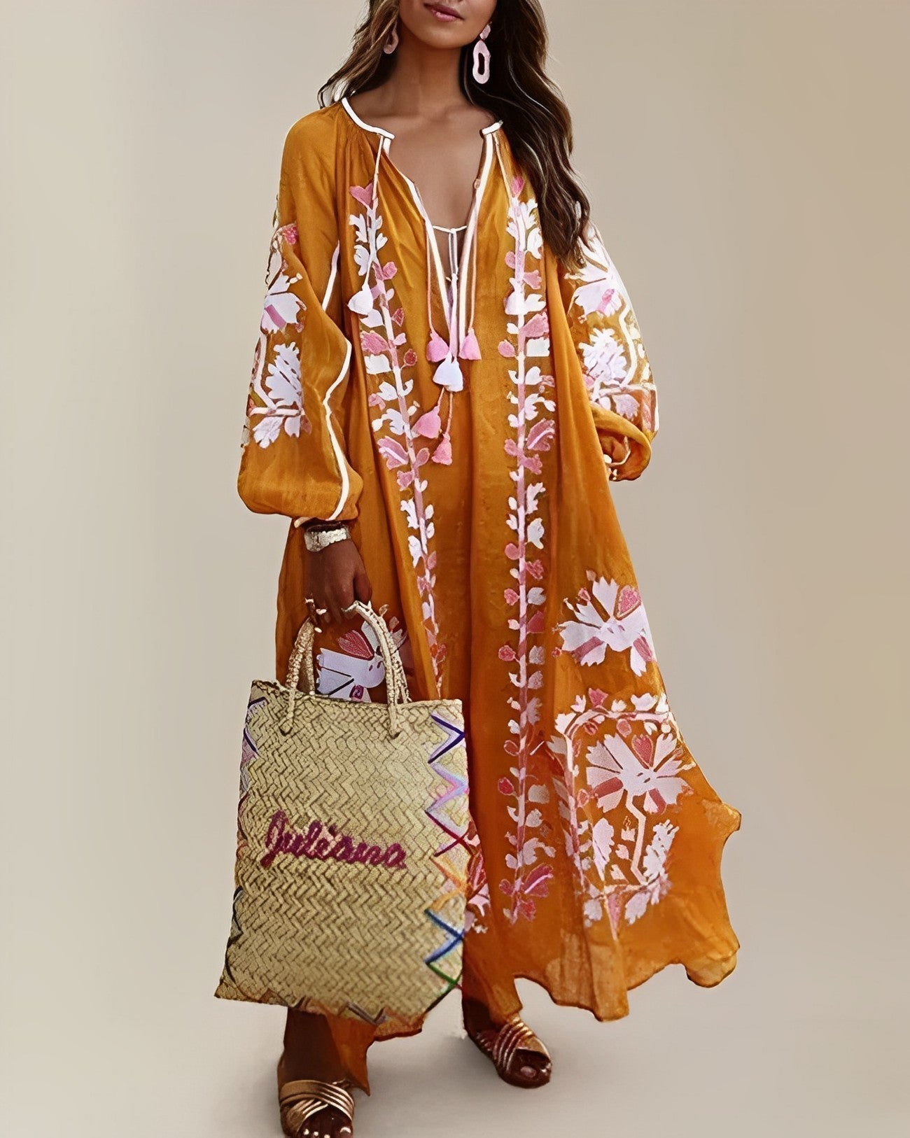 Boho Kleid Retro Chic Großkleibend