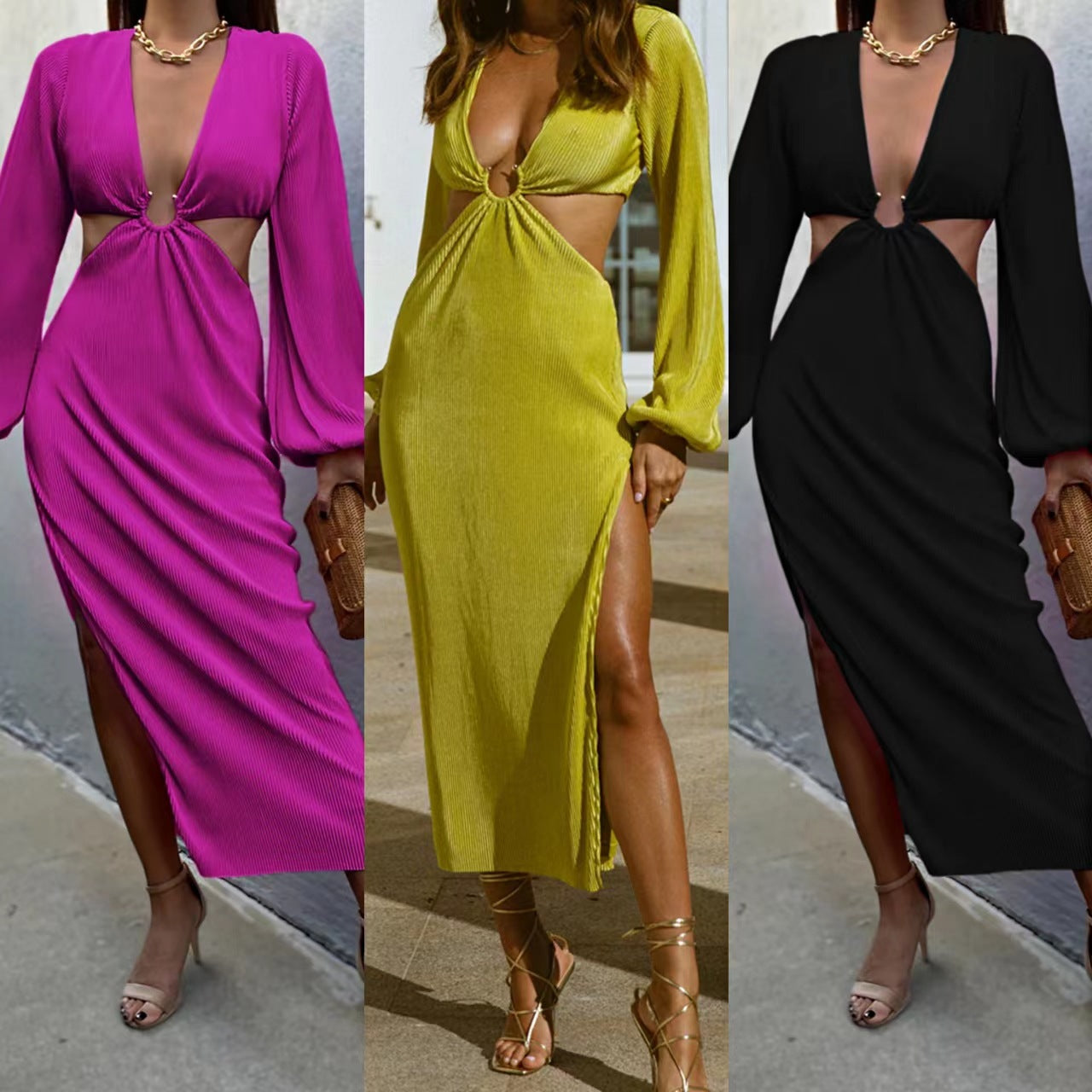 BerlinGlamour Faltenfreies Kleid ohne Taille für den Herbst