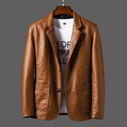 Herren Lederjacke Elegante Ledermantel Mit Reißverschluss
