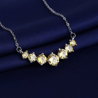 Sterling Silber Halskette mit Moissanit Schmuck