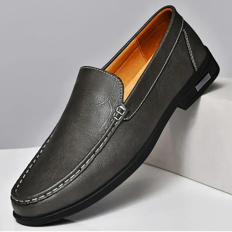 Herren Loafer Schuhe Elegant Lederschuhe Schwarz