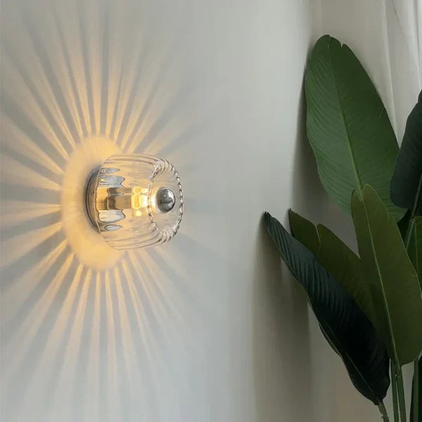 Moderne Glas Wandleuchte Wandlampe Strahlen Effekt