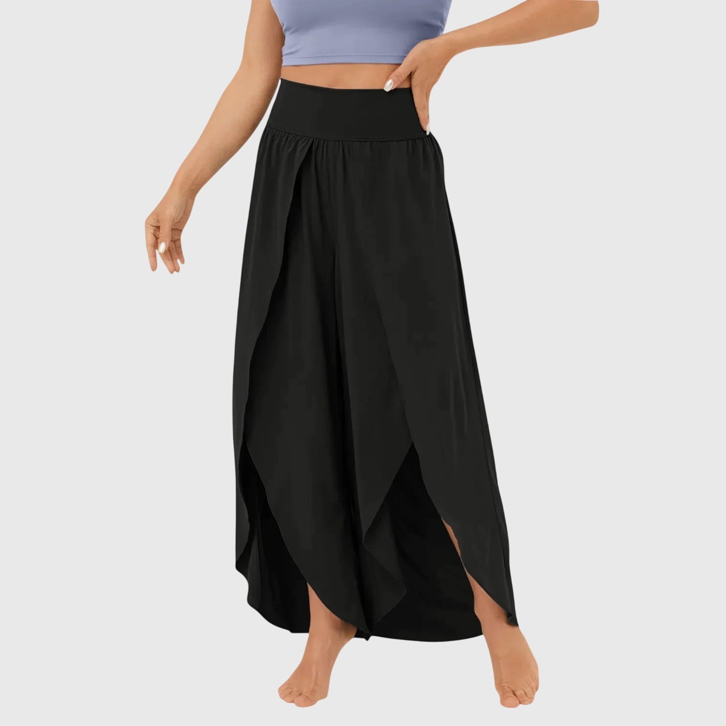 Damenhose Weit Boho Stil mit Schlitz
