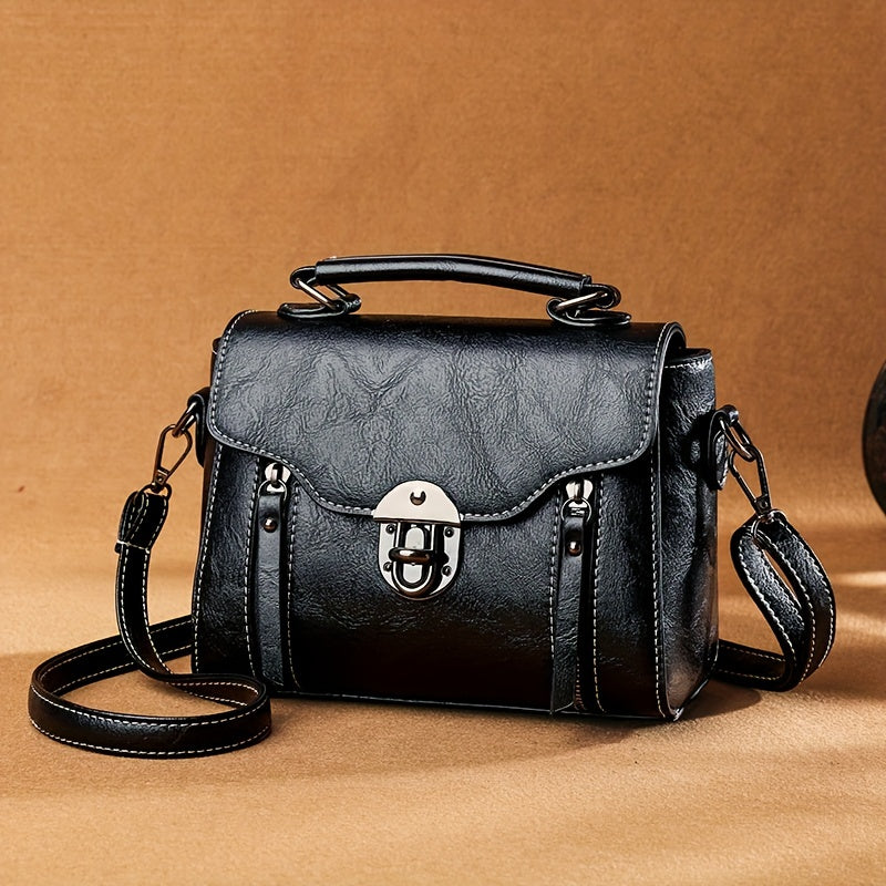Damen Handtasche Vintage Klappe Leder