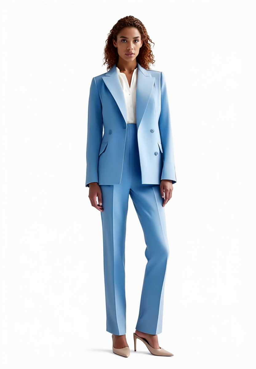 Damenschuhe passen nicht zum Anzug, also bleibt es ein Anzug. 
Maßgeschneiderter Damenanzug Elegant Blazer Hosen Set