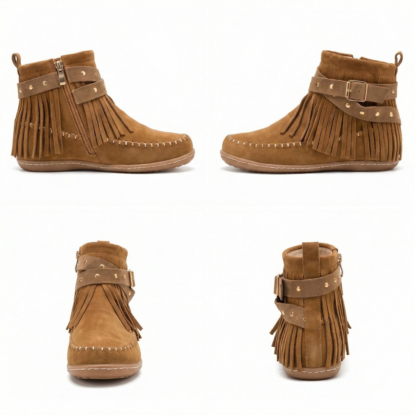 Warme Knöchelschuhe Fransen Schuhe Frauen Stil