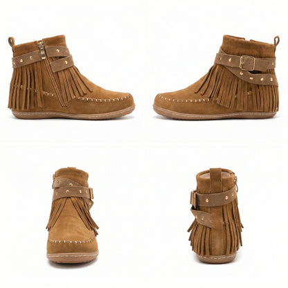 Warme Knöchelschuhe Fransen Schuhe Frauen Stil