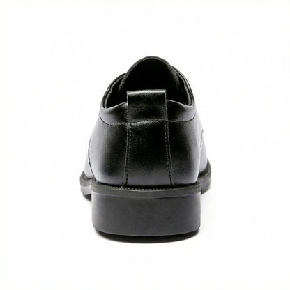 Herren Leder Schnürschuhe Elegante Rutschfeste Sohle Schwarze Schuhe