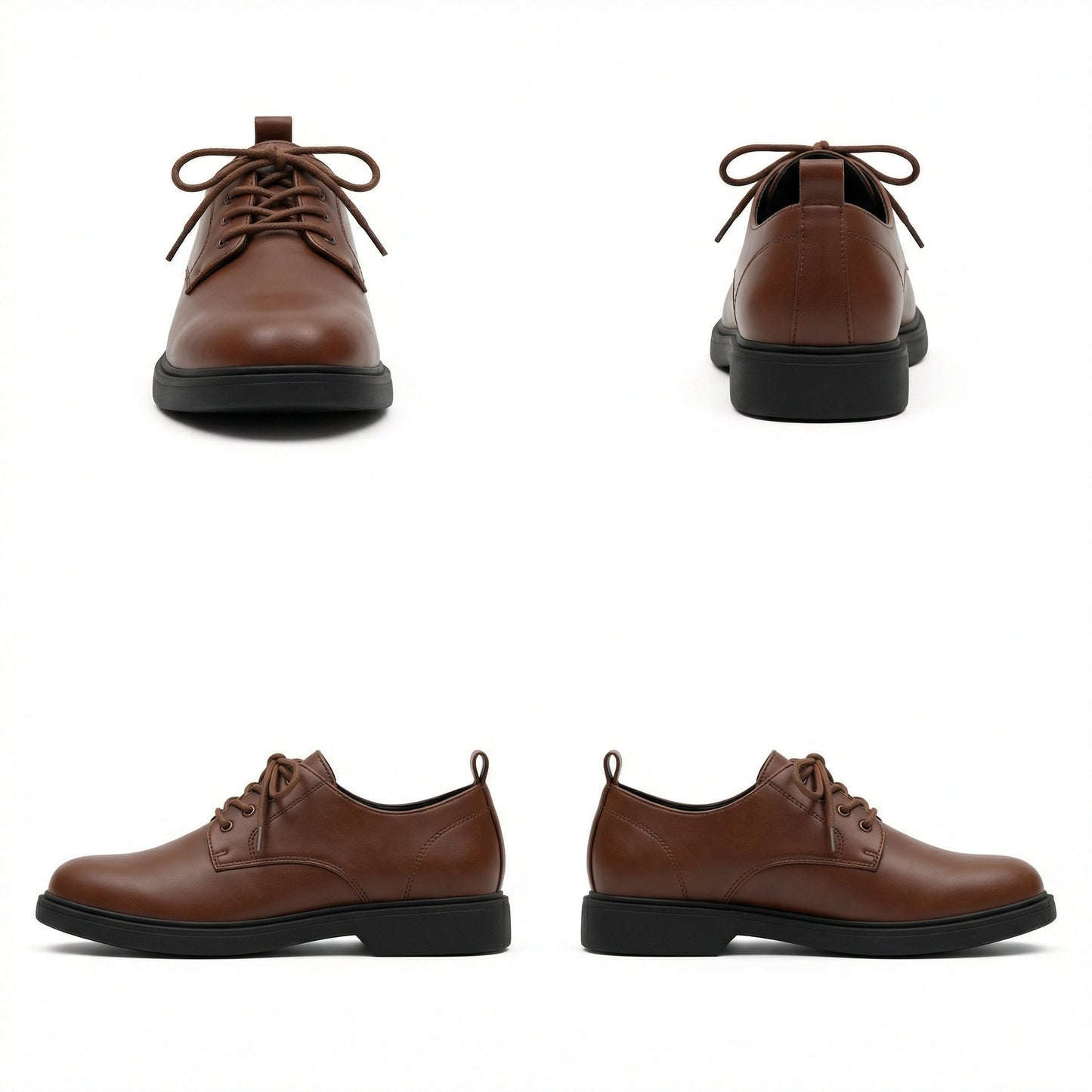 Herren Leder Schnürschuhe Elegante Rutschfeste Sohle Schwarze Schuhe - BerlinGlamour