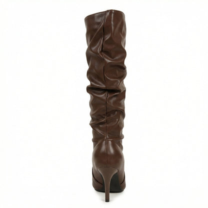 Damen Stiefel High Heels Gerafft Glamour Schuhe