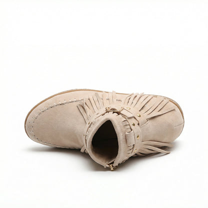 Warme Knöchelschuhe Fransen Schuhe Frauen Stil