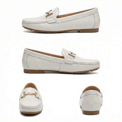 Elegante Leder Arbeitsflats Frauen Schuhe - BerlinGlamour