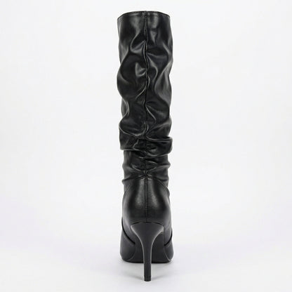 Damen Stiefel High Heels Gerafft Glamour Schuhe - BerlinGlamour