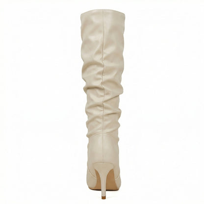 Damen Stiefel High Heels Gerafft Glamour Schuhe