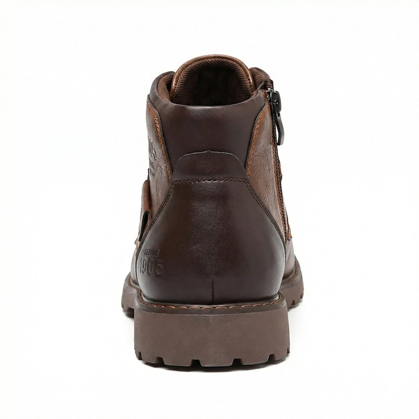 Herren Stiefel Schnürstiefel Braun Leder